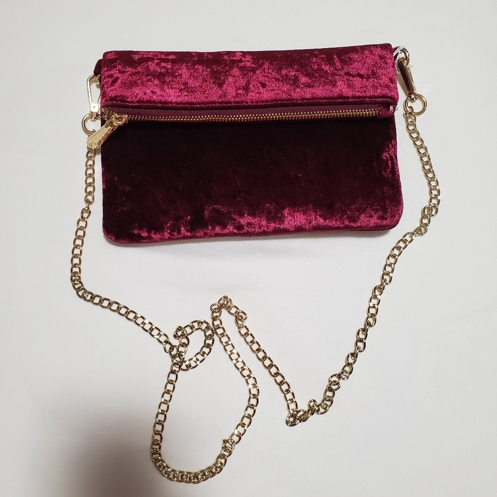 Velvet Foldover Clutch